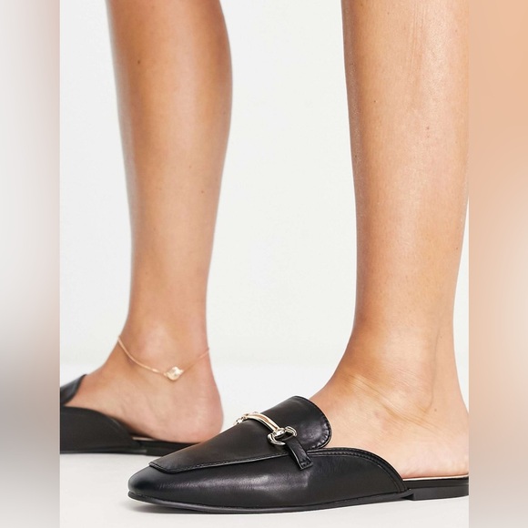 London Rebel wide fit snaffle mule loafers in black. US 10 UK 8. NEW NEVER WORN - Picture 4 of 9